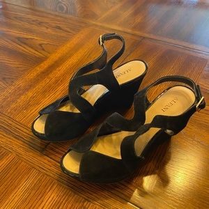 Alfani black wedges faux suede size 7.5.